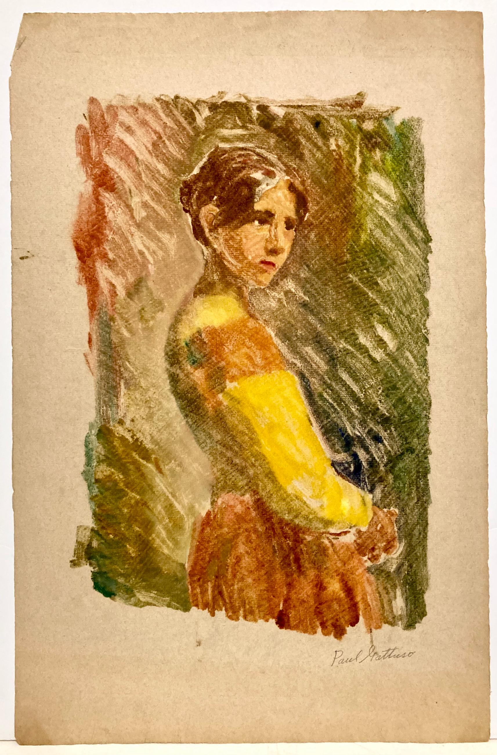 Paul Gattuso, (Mujer joven) - Art Escuela Ashcan de Paul Gattuso. 