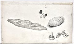 Blanche Grambs, (Cooking Still Life: Bread, Olives, Potato, Mushrooms)