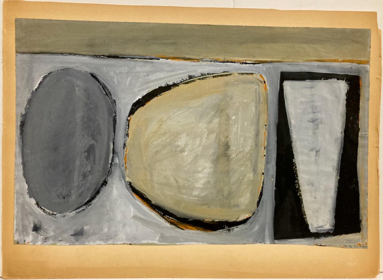 Clinton Hill, FL (Florence, Italien), 1952, Gouache-Zeichnung, eine Abstraktion 1