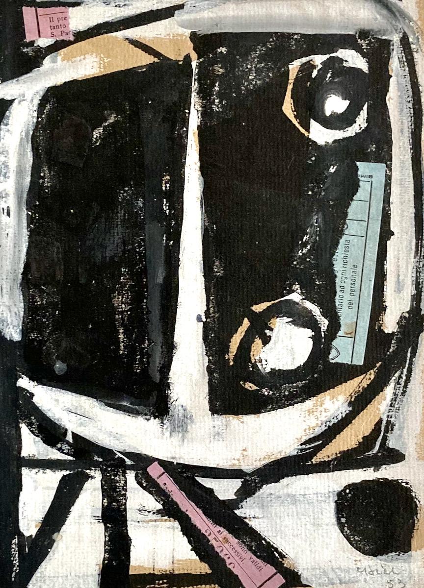 Clinton Hill, (Astrazione con rosa e blu), 1953, disegno con collage 2