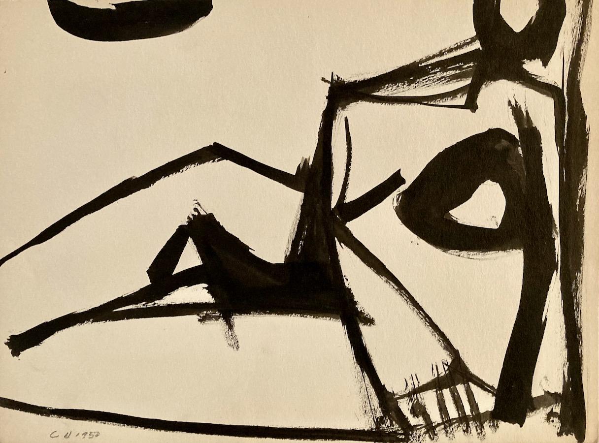 Clinton Hill, (Nudo #8), 1952, disegno, figura/astrazione