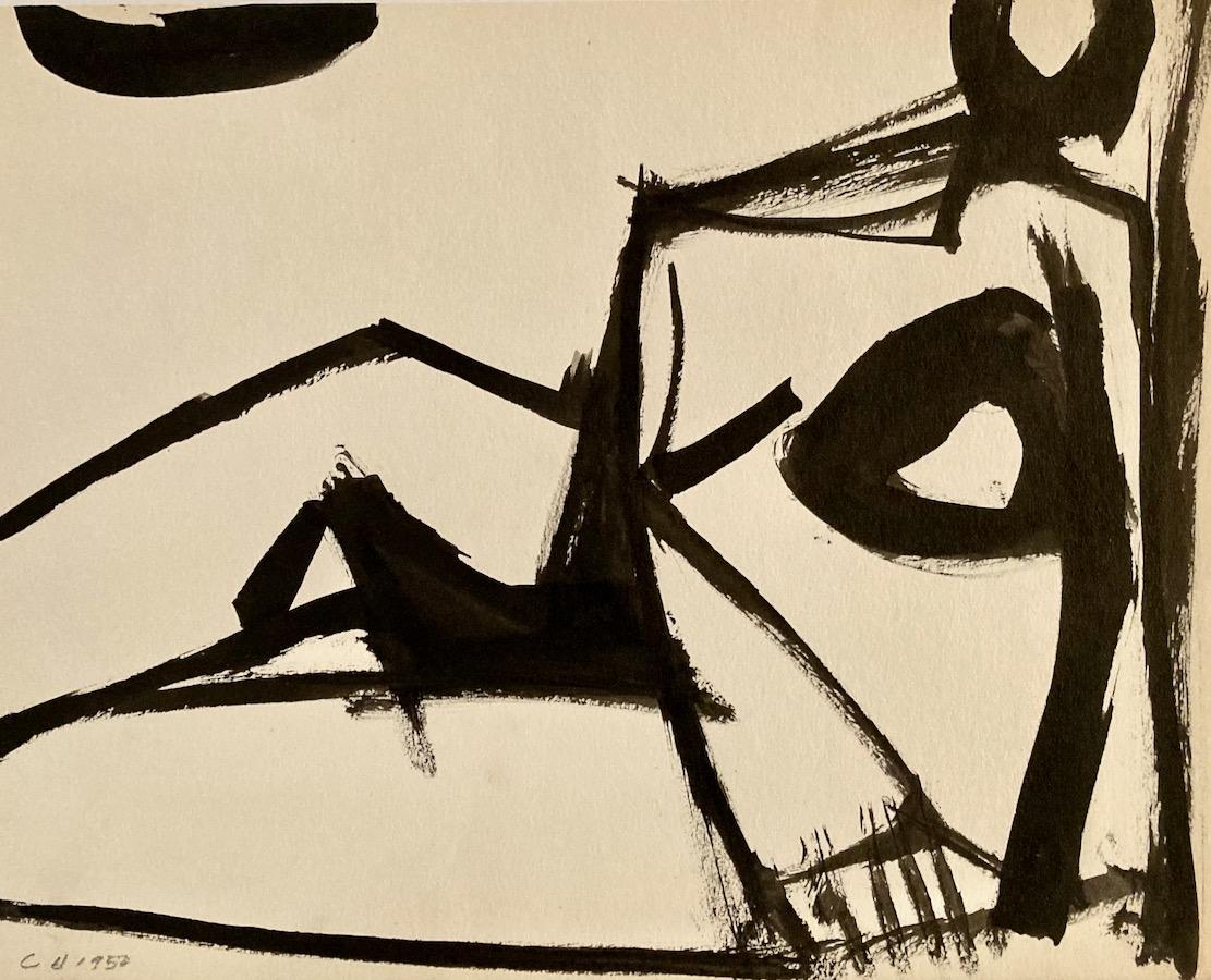 Clinton Hill, (nude n° 8), 1952, dessin, figure/abstraction en vente 1