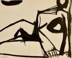 Clinton Hill, (Akt #8), 1952, Zeichnung, Figur/Abstraktion