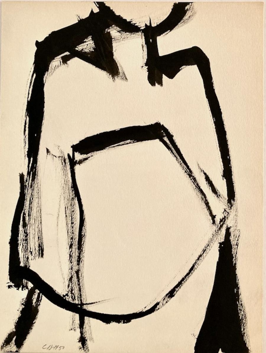 Clinton Hill, (Nude #1), 1951, Zeichnung, Figur/Abstraktion