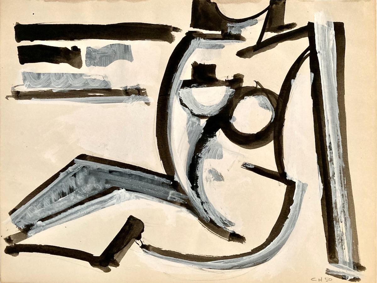Clinton Hill, (Akt #5), 1951, Zeichnung, Figur/Abstraktion
