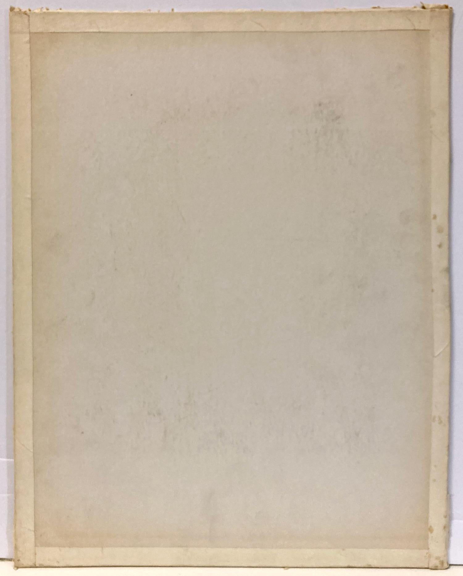 Clinton Hill, Parigi, ottobre 1951 (Francia), disegno astratto a guazzo della metà del secolo scorso in vendita 4