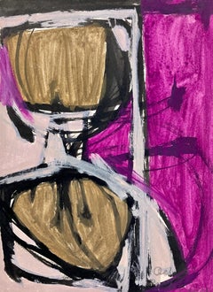 Clinton Hill, Paris, Oct., 1951 (France), mid-century abstract gouache drawing