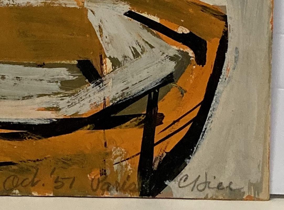 Clinton Hill, Paris, Oct., 1951 (France), mid-century abstract gouache drawing en vente 4