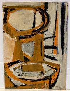 Clinton Hill, Paris, Oct., 1951 (France), mid-century abstract gouache drawing