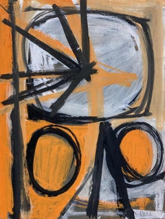 Clinton Hill, Paris, Oct., 1951 (France), mid-century abstract gouache drawing