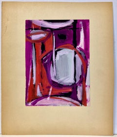 Clinton Hill, Paris, Juli, 1951 (Frankreich), abstrakte Gouache-Zeichnung aus der Mitte des Jahrhunderts