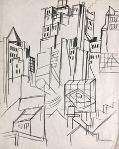 (New York City Buildings), Jan Matulka, about 1925, mid-century modern drawing