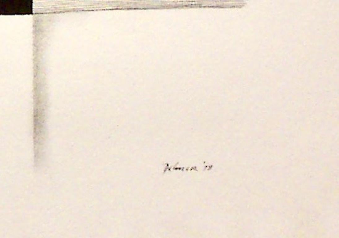 Diese großformatige Zeichnung ist mit Tinte signiert und datiert und steht in engem Zusammenhang mit ihren Skulpturen aus dieser Zeit. Die Maße von 23 x 31 Zoll entsprechen der Größe des Papiers.