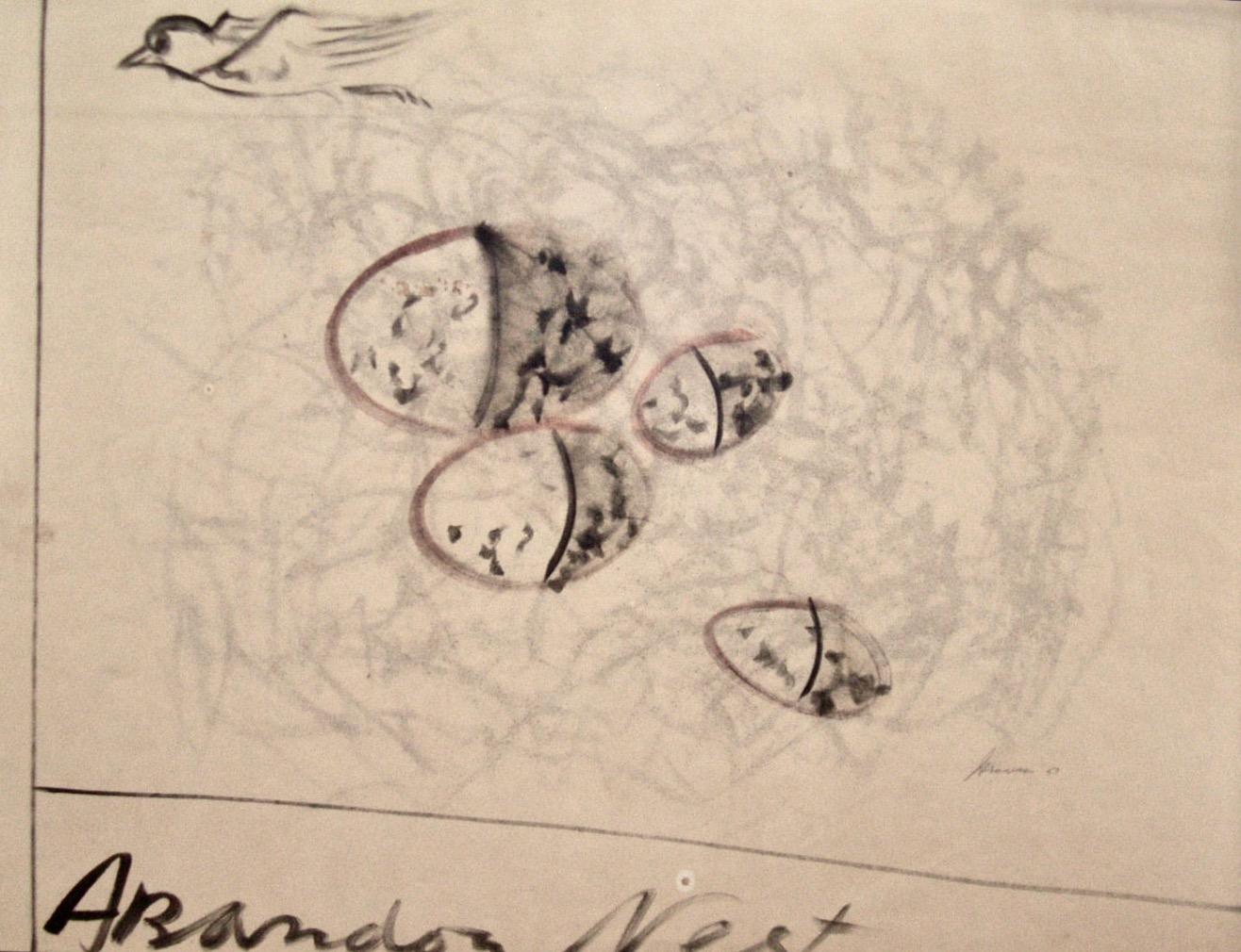 Morris Graves, Abandon Nest, 1950, drawing For Sale 2