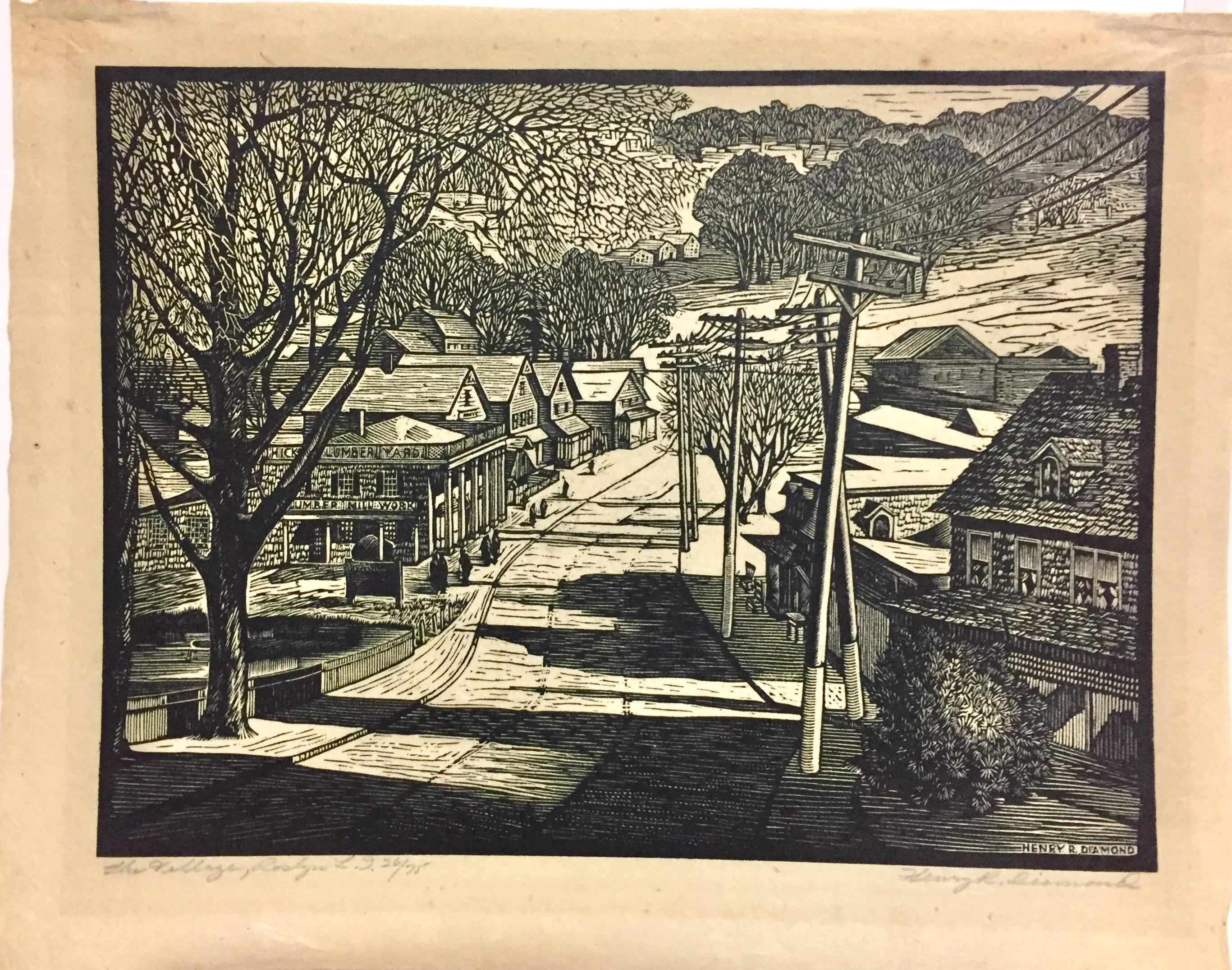 The Village, Roslyn, LI (New York) - Print by Henry R. Diamond
