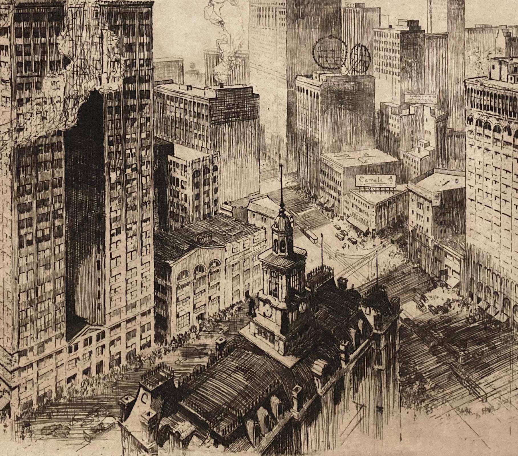 Dynamic Detroit (also titled Downtown Detroit) - Print by Frederic Valpey Shotwell 