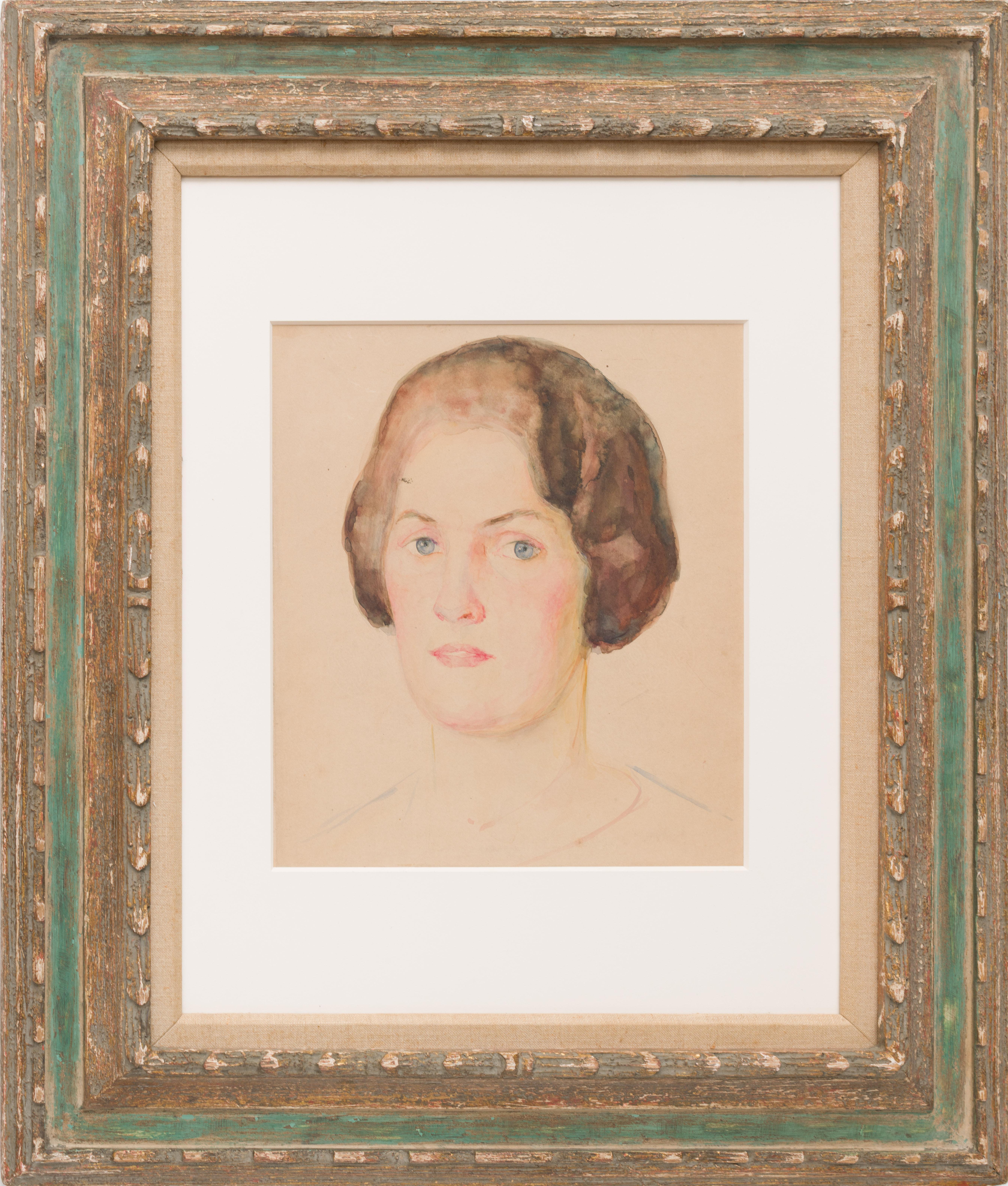 Simka Simkhovitch Portrait Painting - modern sketch of woman  in pastel tone