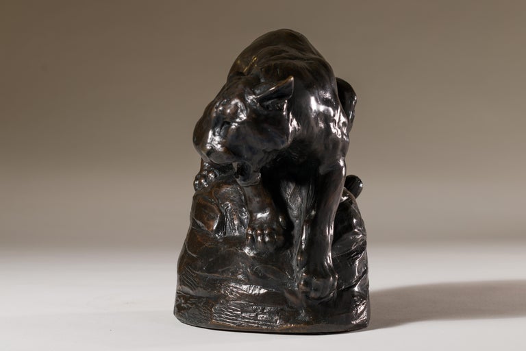 Joseph Lorkowski Boulton Bronze Sculpture "Mountain Lion" animalier