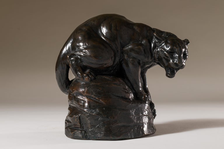 Joseph Lorkowski Boulton Bronze Sculpture "Mountain Lion" animalier