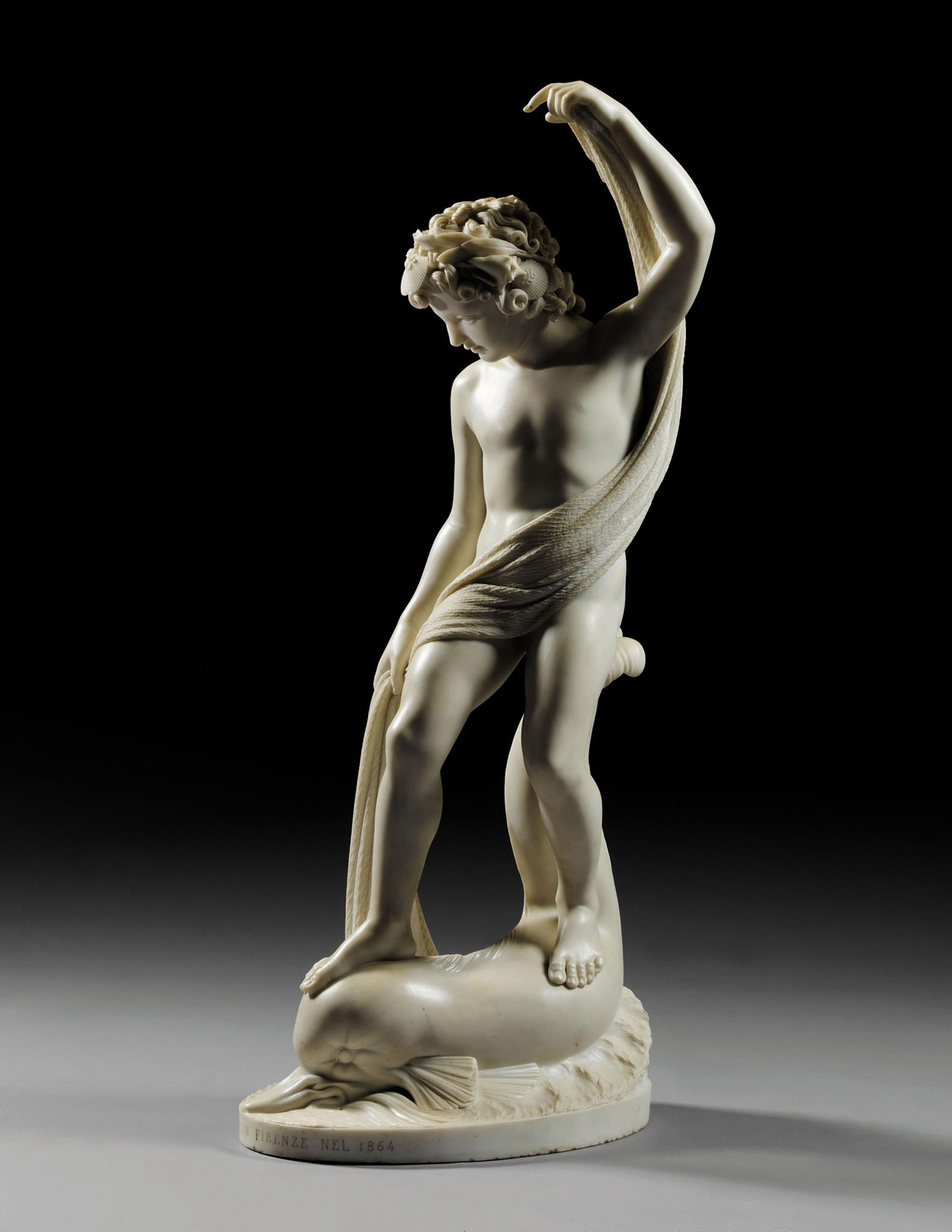 Still-Life Sculpture Pio Fedi - Le garçon pêcheur suprême statue en marbre de Carrare
