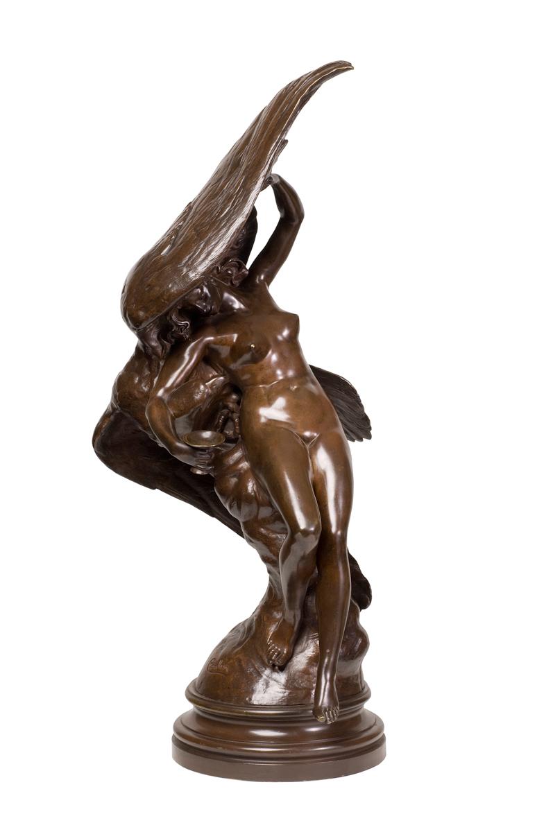 Jupiter & Hébé:: bronze romantique français - Sculpture de Jean Coulon