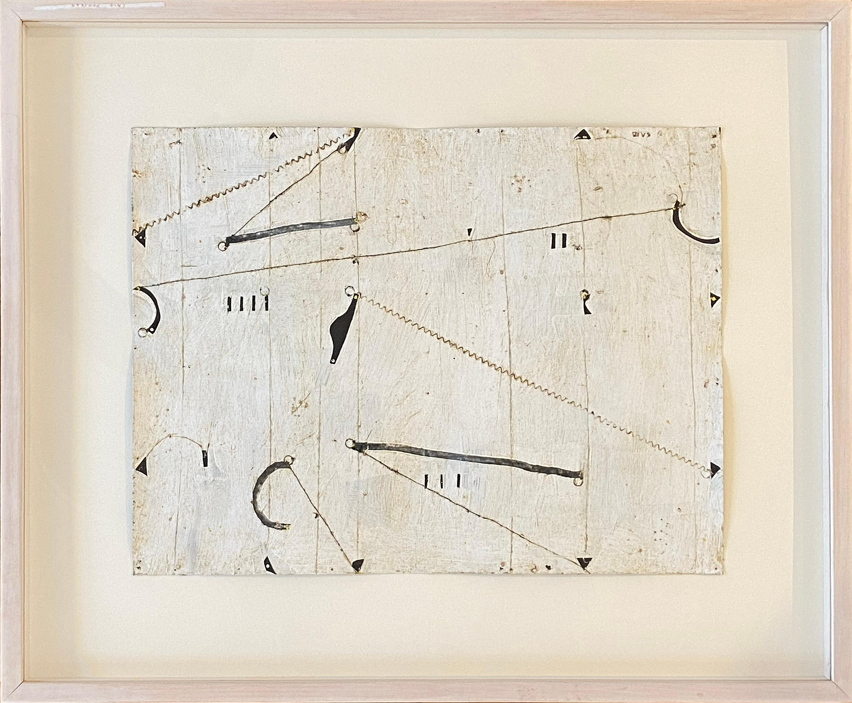 Caio Fonseca Abstract Drawing - Untitled (P95.93) White Brown abstract