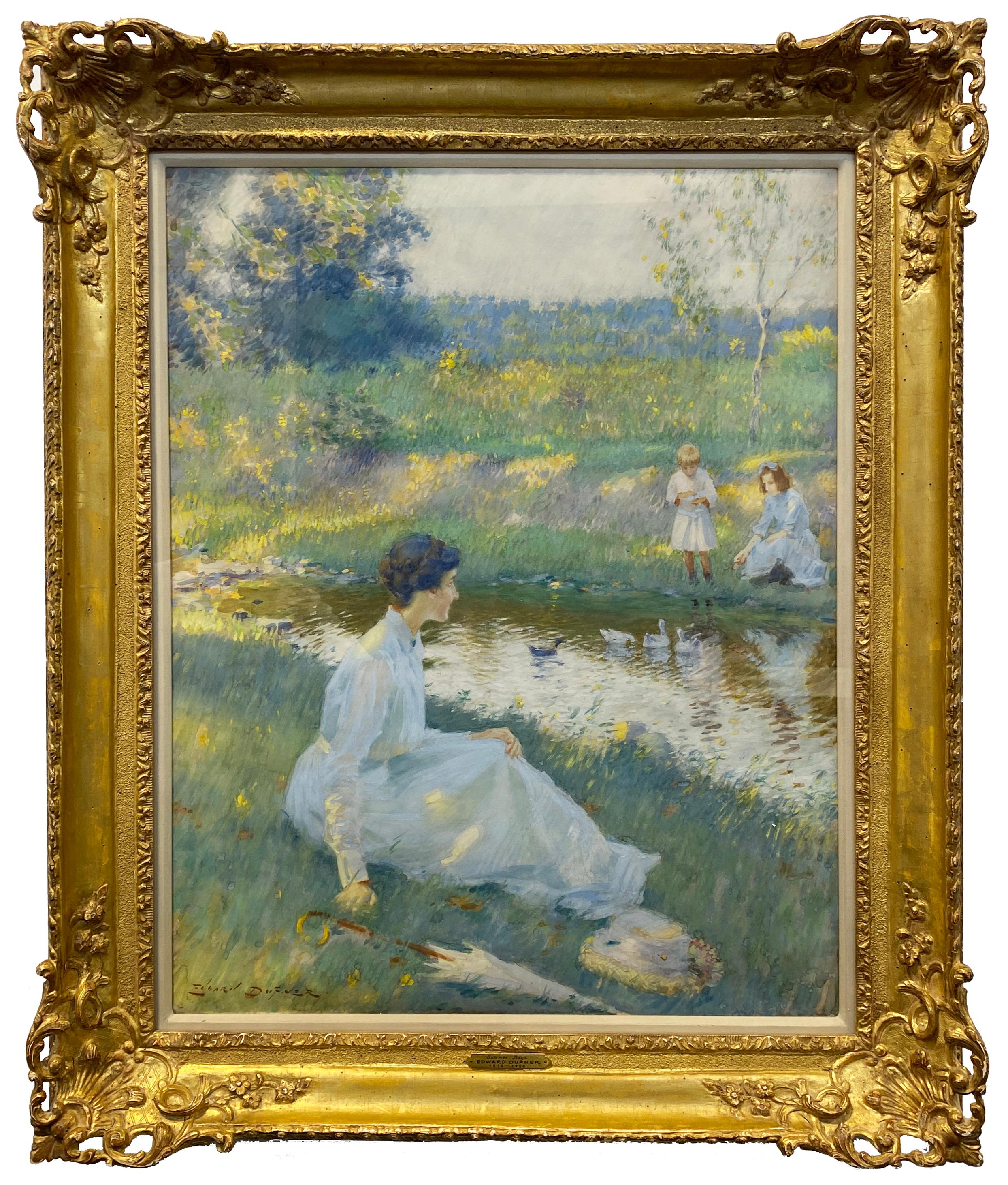 Edward Dufner Landscape Art – Sommertage Impressionist