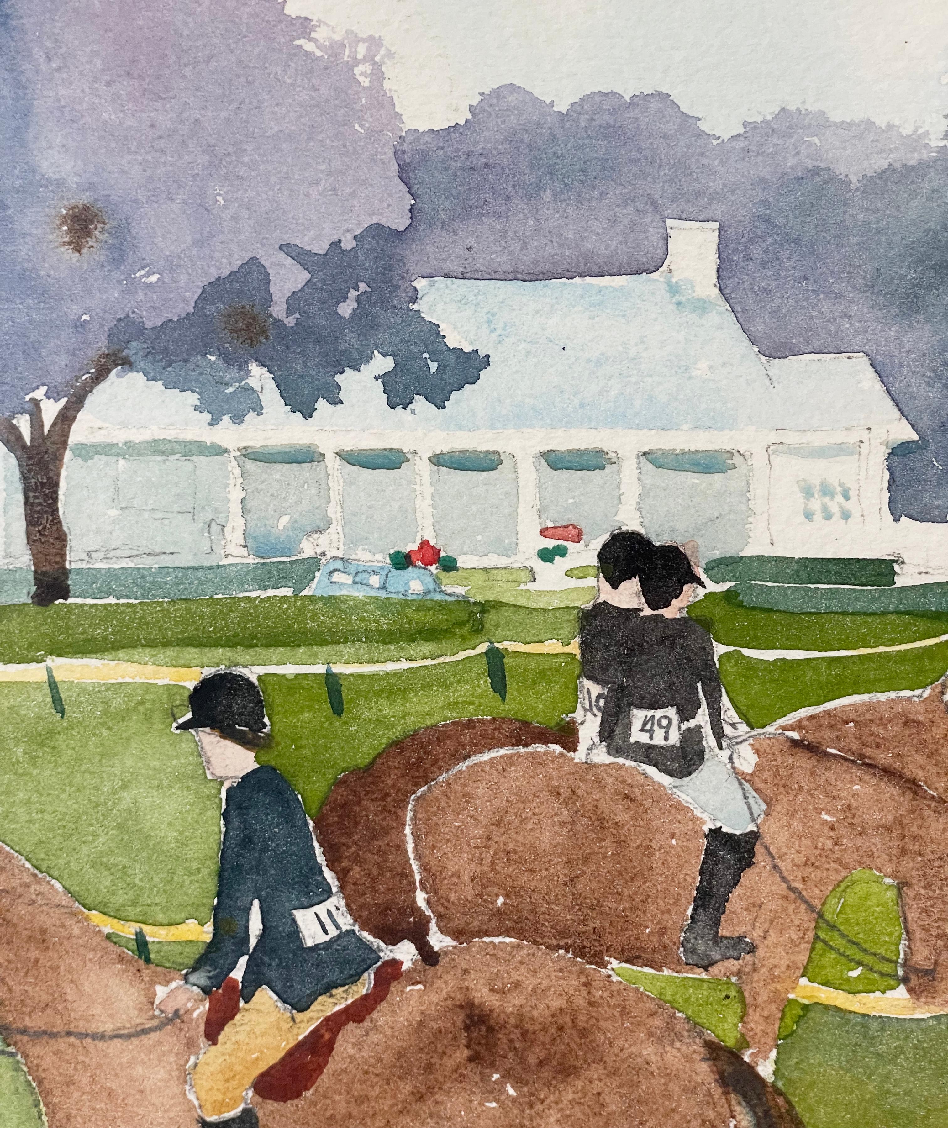 Wilton Riding Club Horse Event - American Realist Art by Tufts Davis