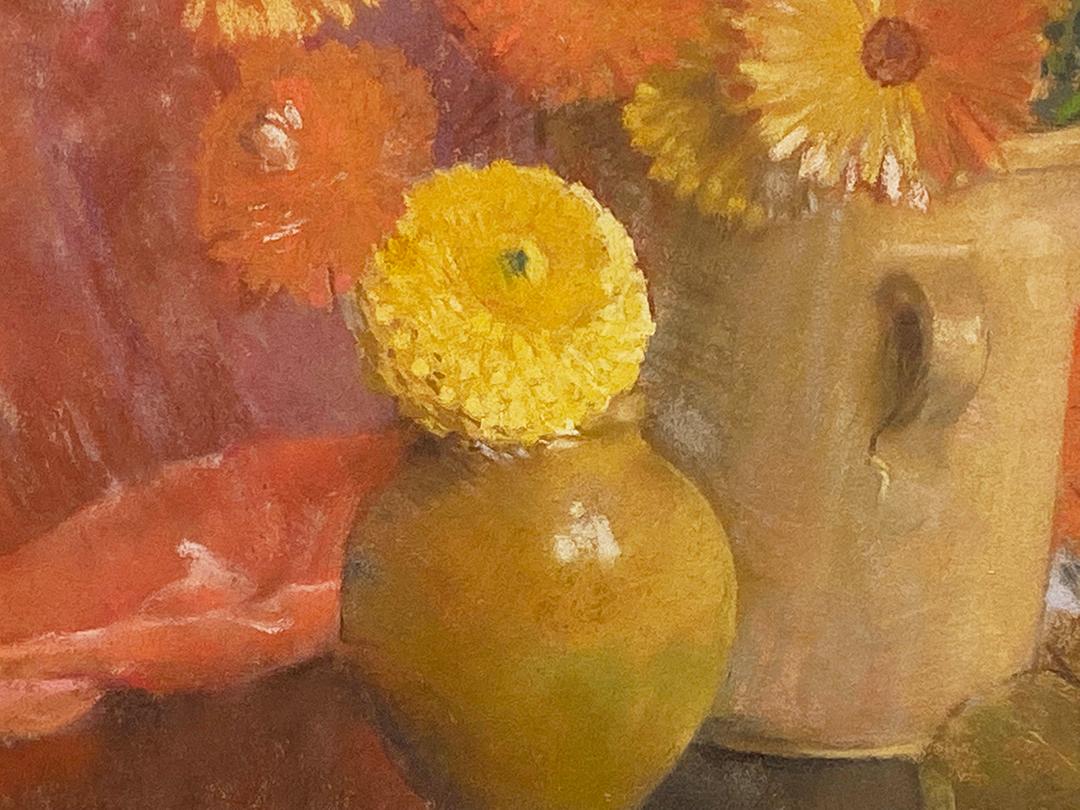 Laura Hills es un tesoro estadounidense por la obra que realizó al pastel.  Es una maestra de este medio del pastel y había sido una célebre artista miniaturista antes de hacer los pasteles.  Pasó a hacer los bodegones florales cuando su vista se