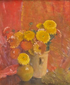 Calendulas, floral still life in Orange key