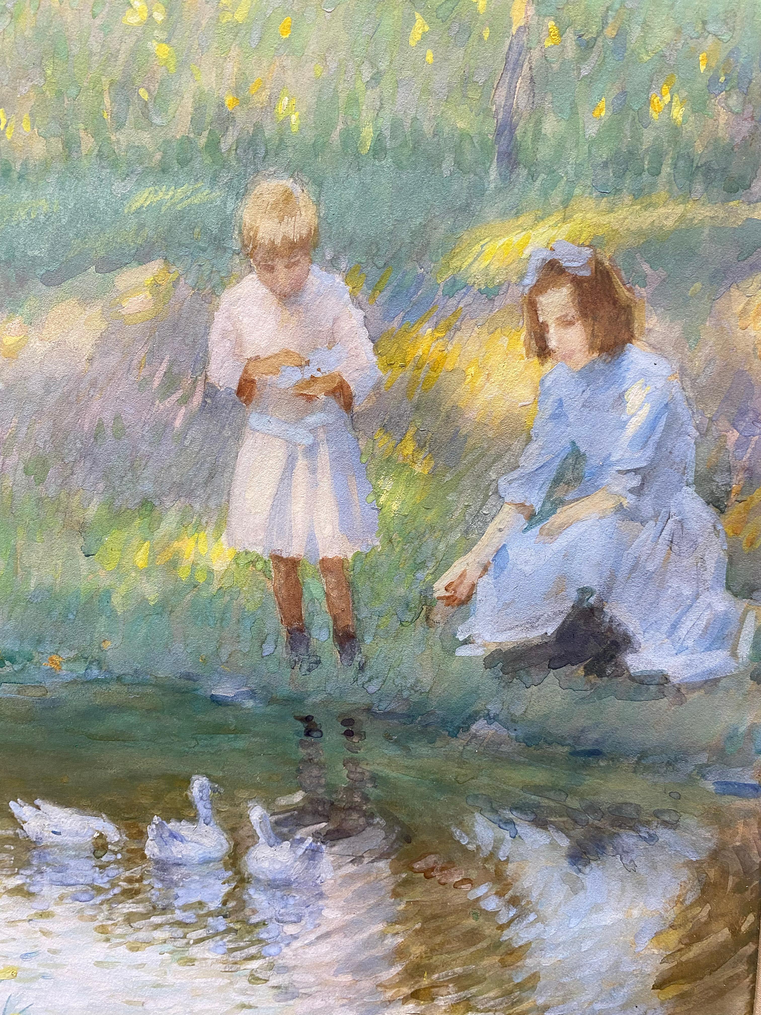 Sommertage Impressionist (Braun), Landscape Art, von Edward Dufner