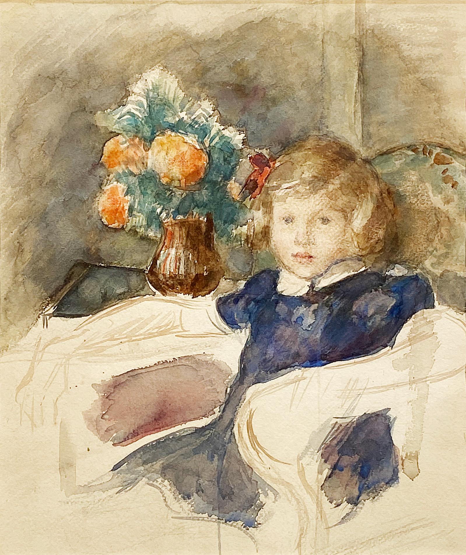 Sonya in Blue, sketch in color - Art by Simka Simkhovitch