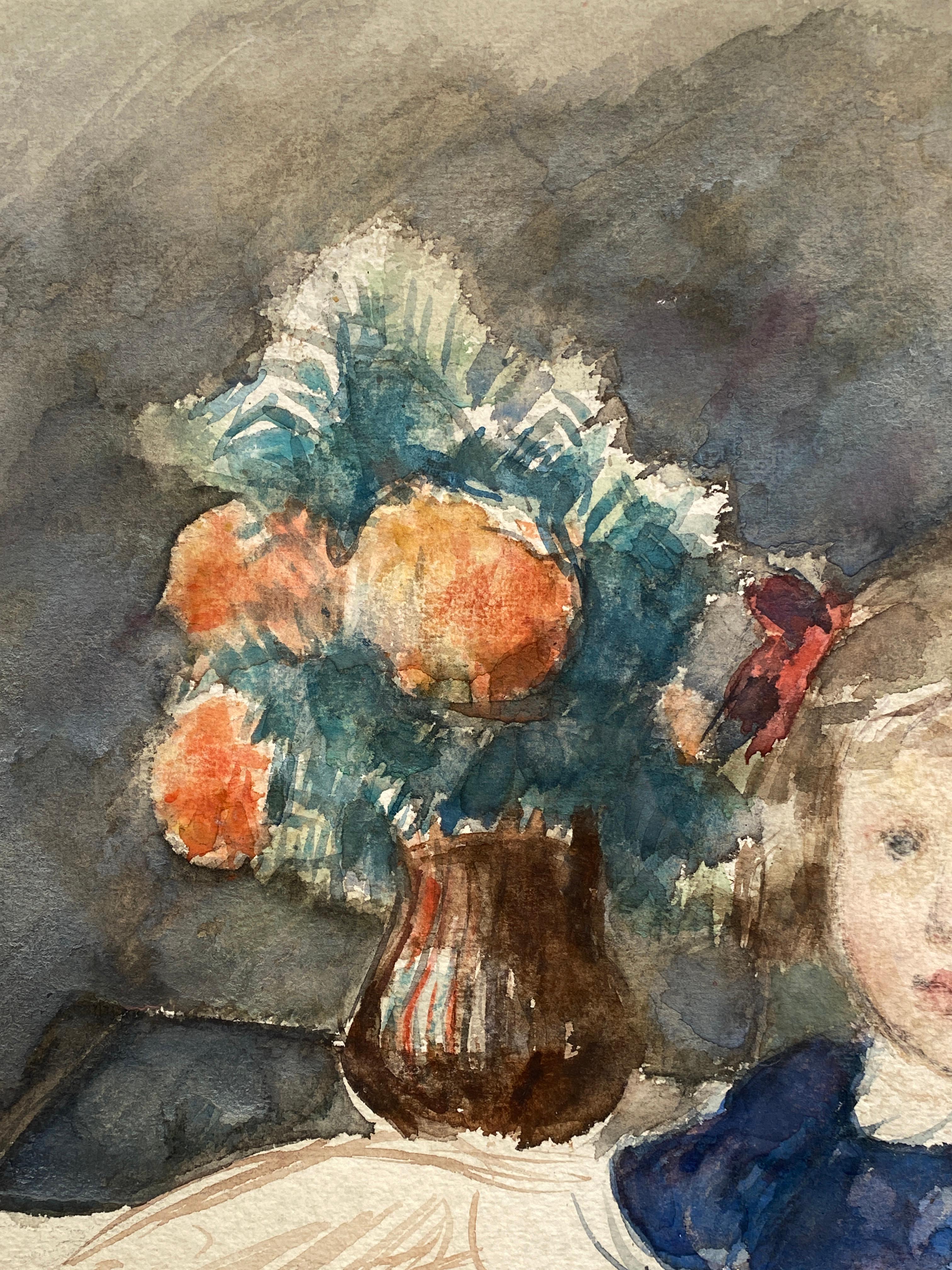 Simkhovitch was one of America's great success stories  at the time of World War II as Life Magazine did a big story on this artist.  
This marvelous sketch is an example of the joy of hanging works that artist's did that are partially finished and