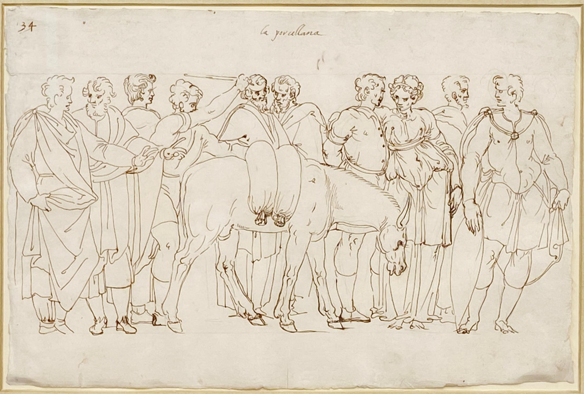 La Porcellana (Un mercado de vendedores de porcelana) - Art de Ercole Setti