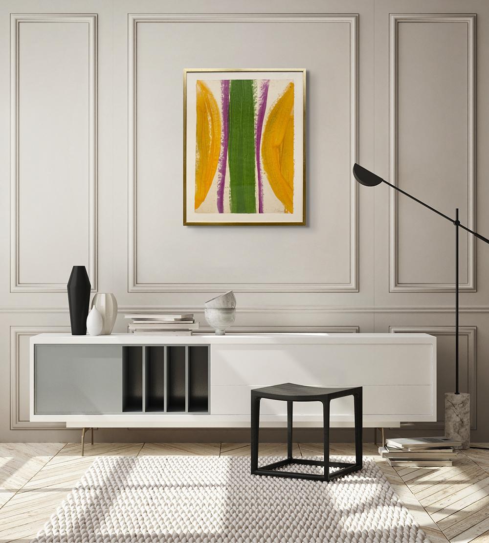 Gelb Grün Abstraktion (Braun), Abstract Drawing, von Alexander Liberman
