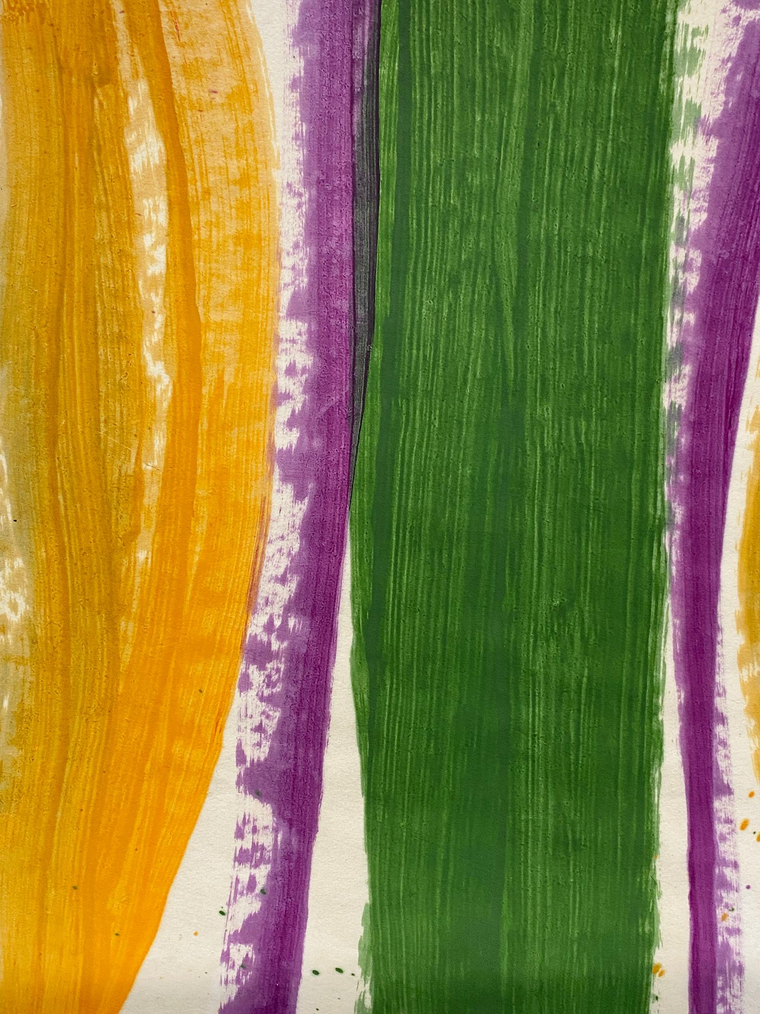 Große Farbe und Form zu diesem Werk auf Papier von Liberman, die eine wichtige und innovative amerikanische Maler und Bildhauer war.  Die visuelle Wirkung ist groß, da die Farbwahl anregend sein soll und die Ausführung flüssig und gut durchdacht