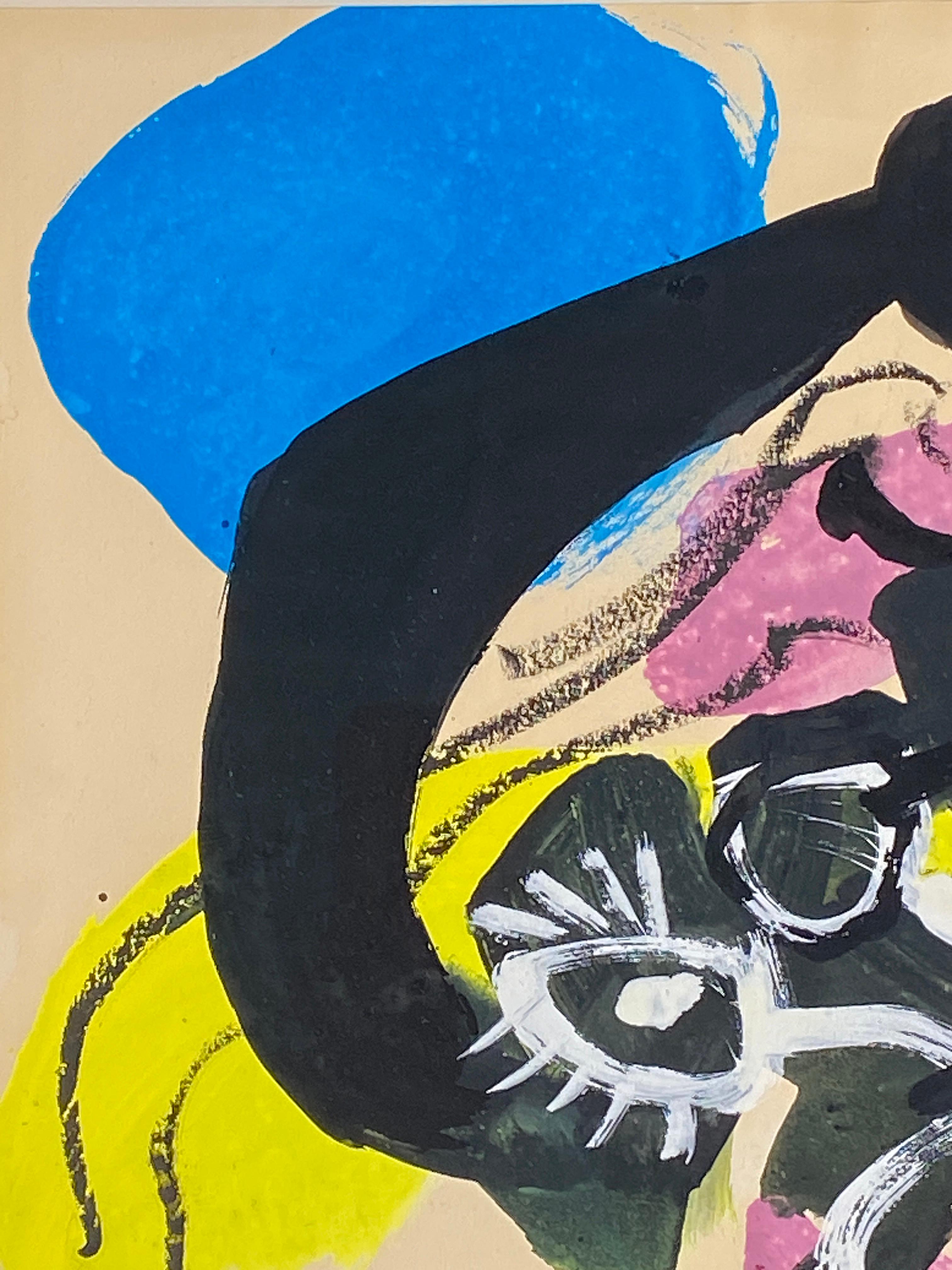 Untitled esemplifica il lavoro di Rooskens del periodo successivo al 1965, un periodo in cui l'artista ha continuato a esplorare esseri fantastici, immagini simili a maschere e scudi, saldamente radicati nelle sue radici CoBrA. Si tratta di un'opera