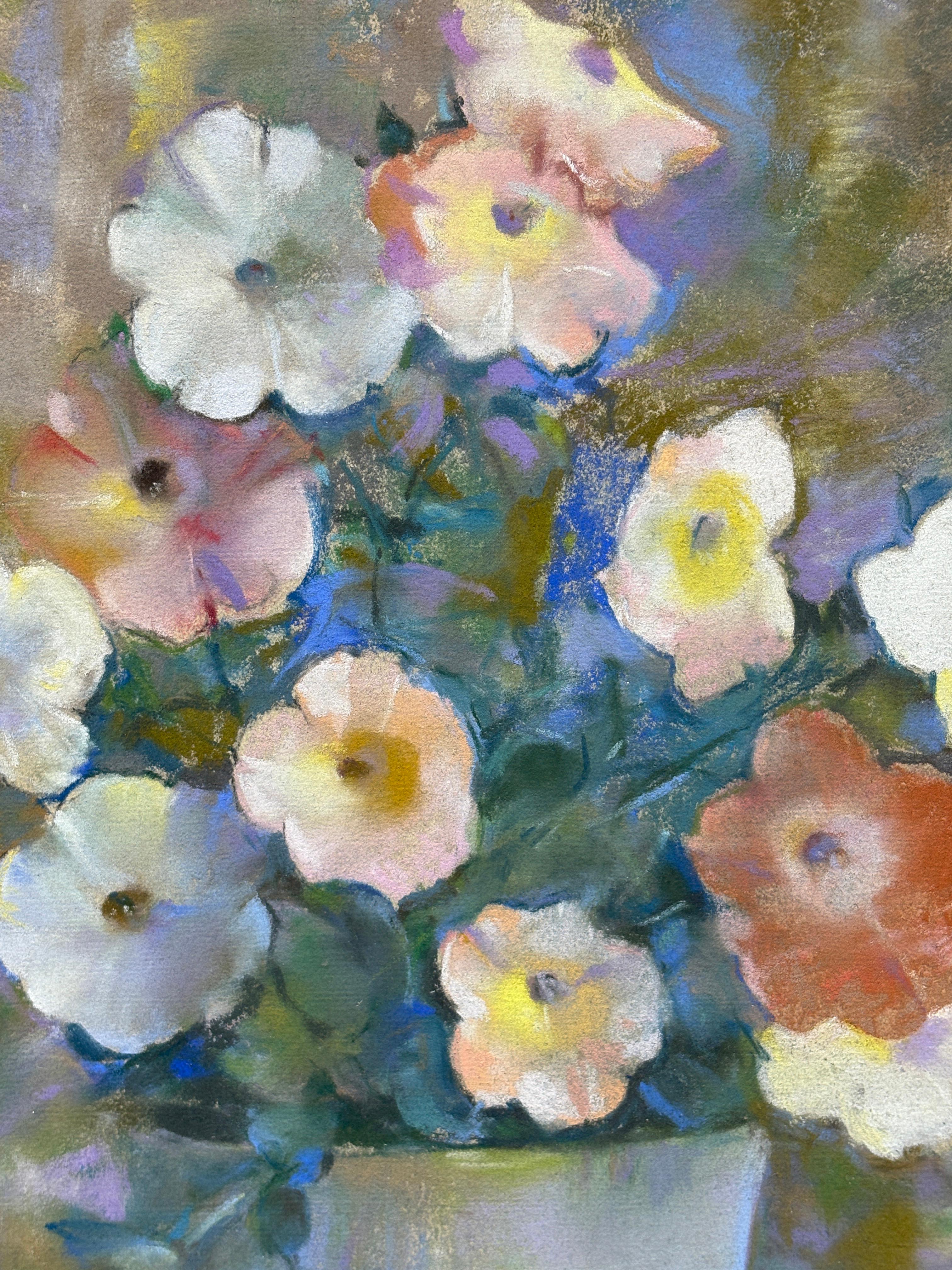 Pink and White Petunias - American Impressionist Art by Laura Coombs Hills
