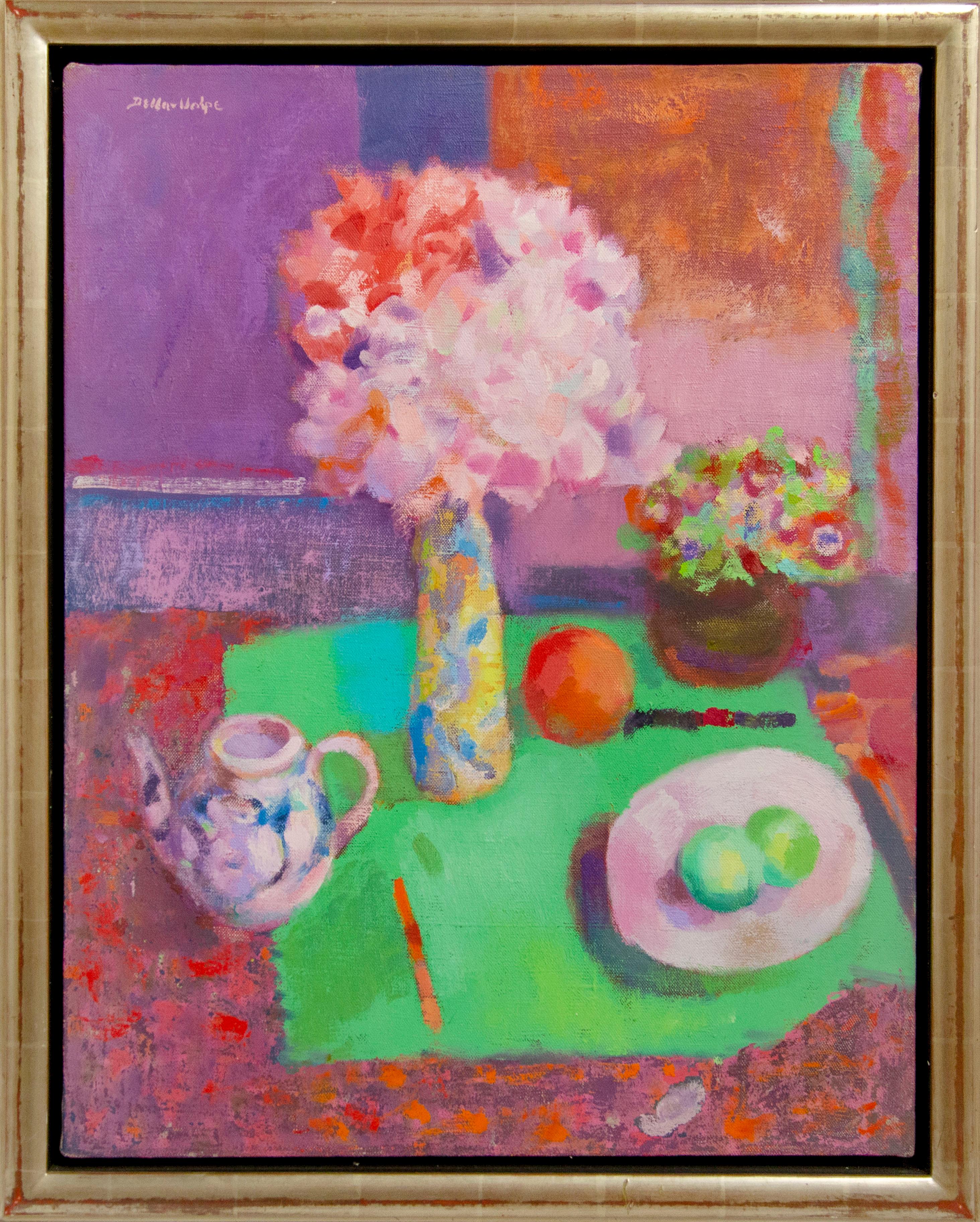Ralph Della-Volpe Still-Life Painting - Pink Flowers Still Life