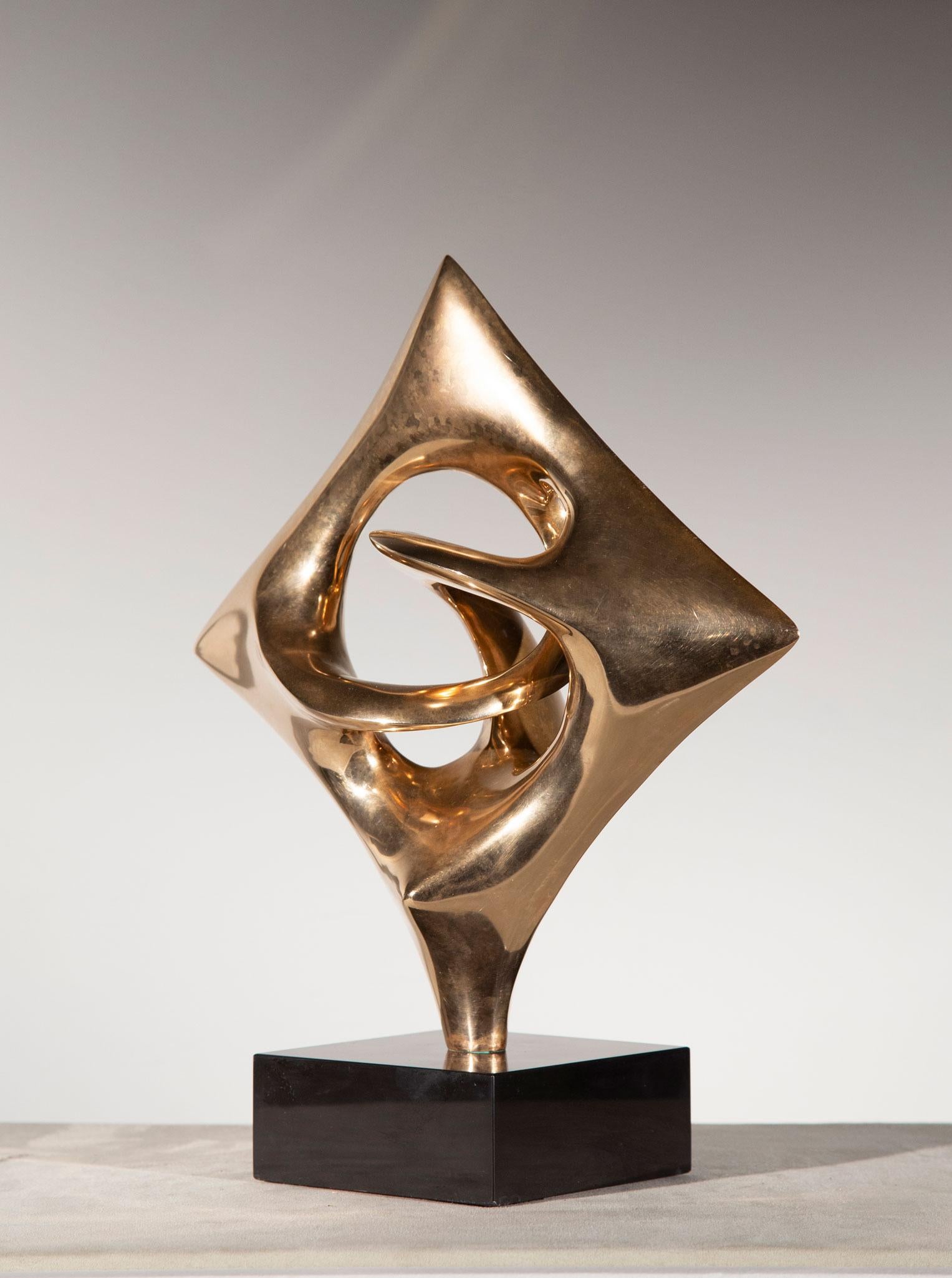 Folkloric Fado, Gold Abstract Sculpture 1