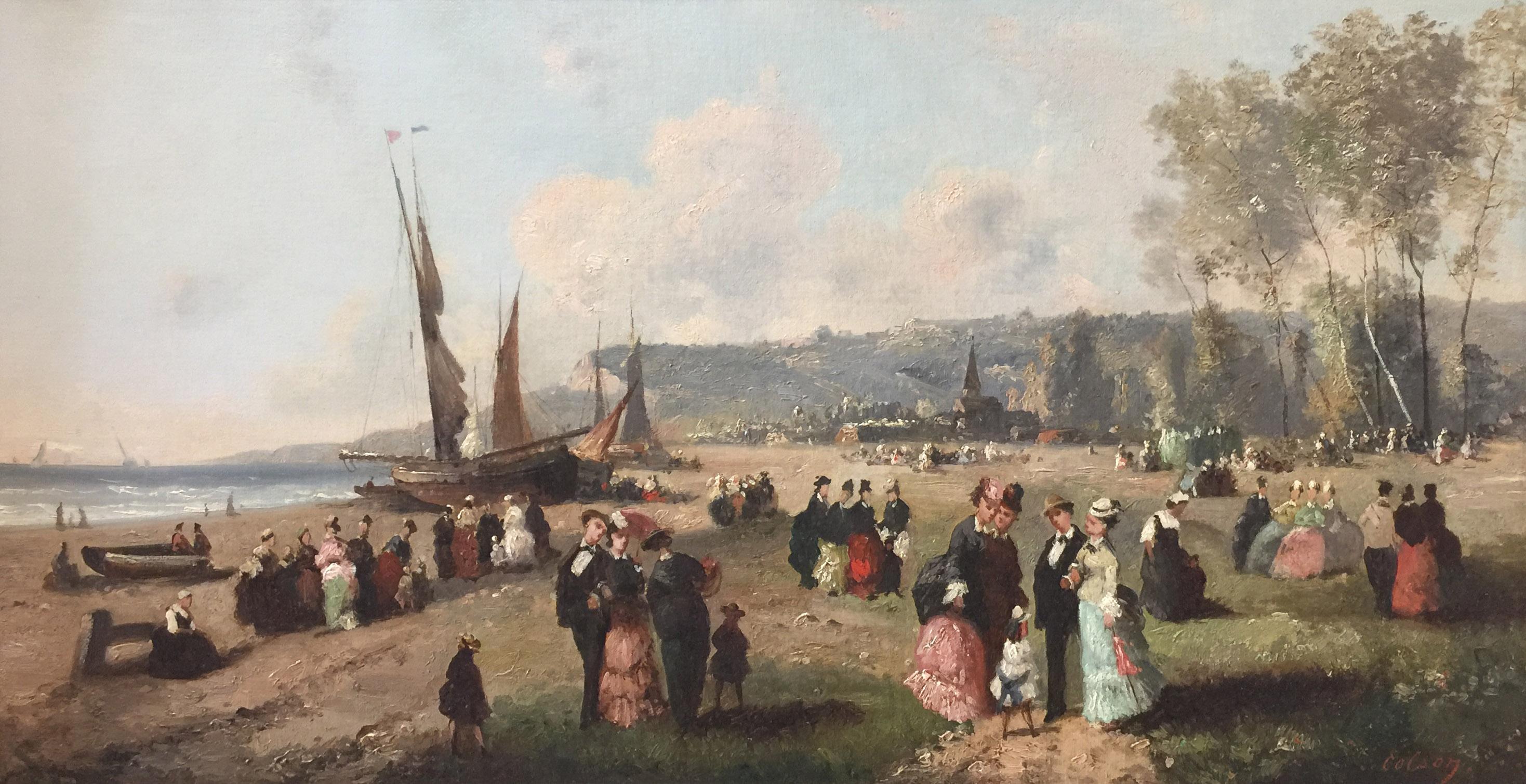 Guillaume-François Colson - Sur la plage, francés, playa, siglo XIX, pintura