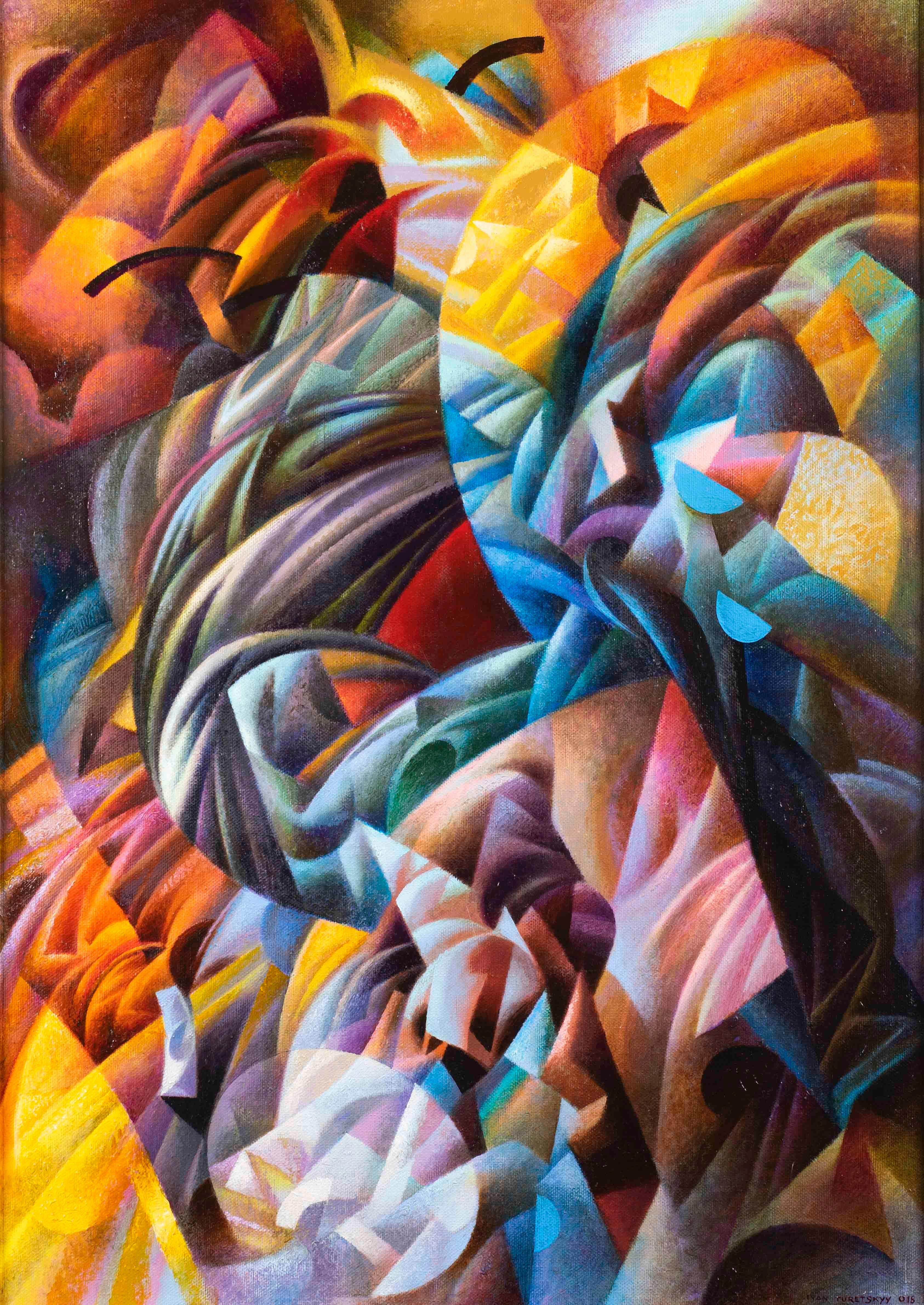 Ivan Turetskyy – Euphoria, Malerei, zeitgenössisch, futuristisch, abstrakt, Bewegung
