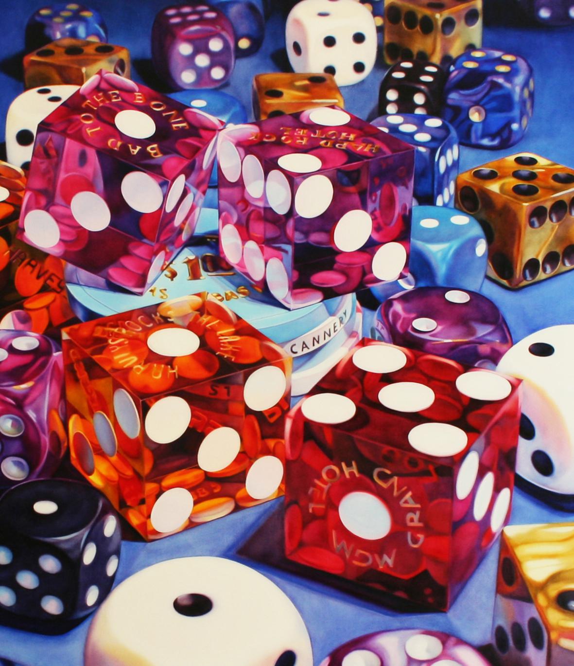 Golden Dollar - Kate Brinkworth, fotorealistisch, Glücksspiel, Casino, Malerei, Geld im Angebot 2