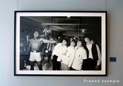 Ali vs The Beatles - Chris Smith, black, white, muhammad ali, beatles, 34.5x48in