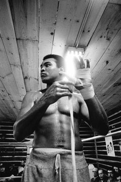 Wrapping Up - Chris Smith, Muhammad Ali, Ali, black and white, boxing, 48x34.5in