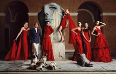 Lorenzo Agius - Valentino mit Modellen, Fotografie, Farbe, Fotoshooting, 48x60 Zoll