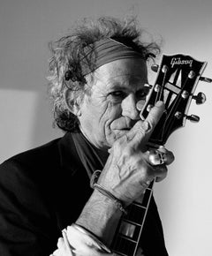 Lorenzo Agius - Keith Richards with Guitar, black & white, photography, 40x30 in