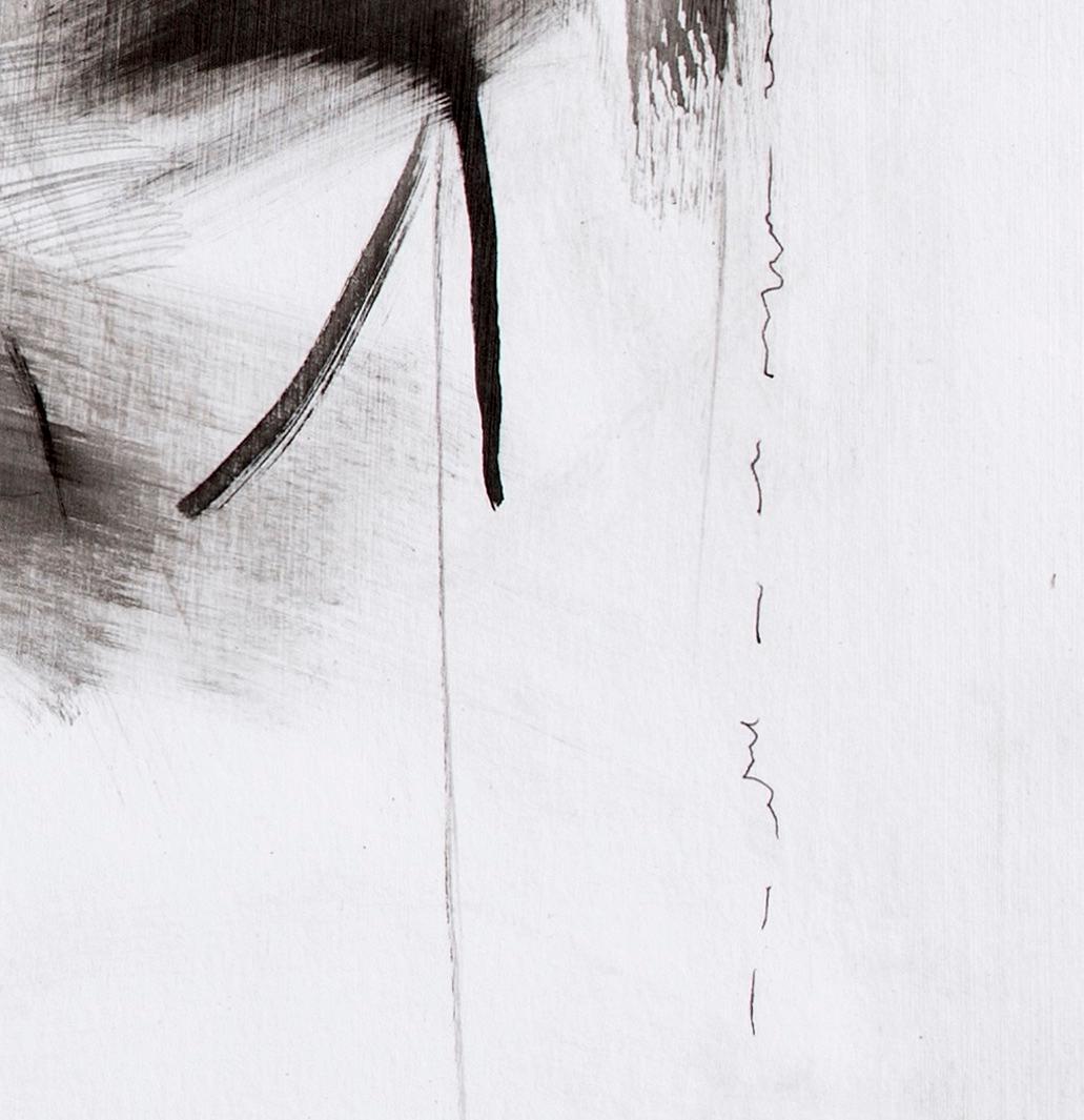 Dream: gerahmte abstrakte persische Kalligrafie-Tintezeichnung/Gemälde auf Papier (Abstrakt), Art, von Nazanin Moghbeli