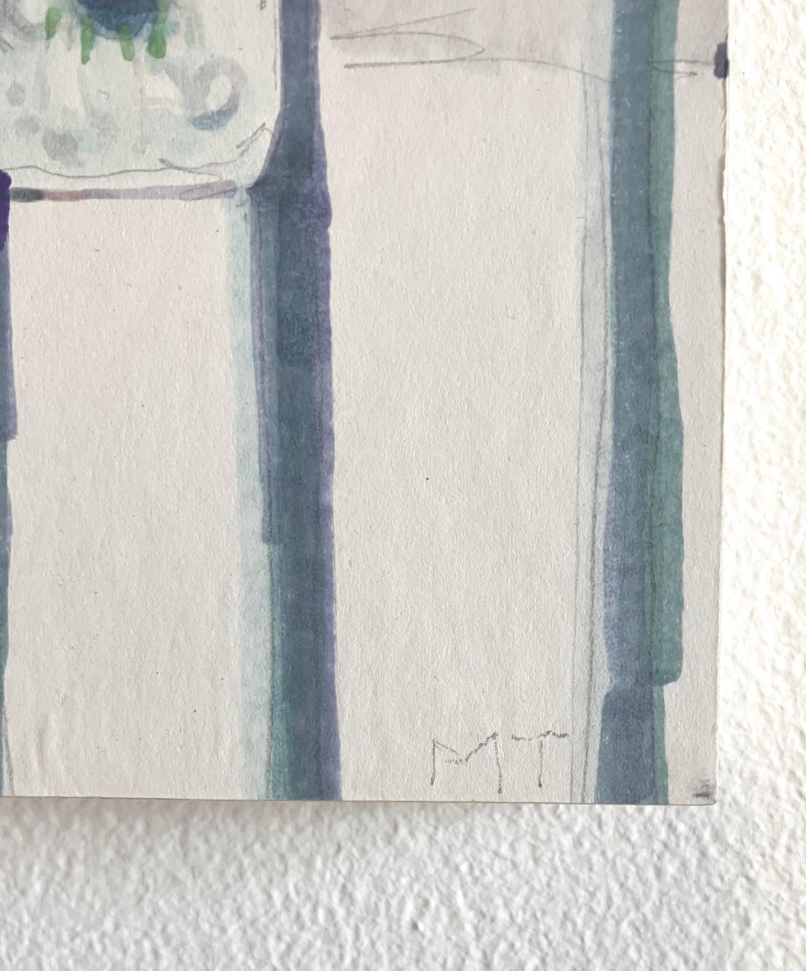 Il s'agit d'une peinture originale à l'encre montée sur panneau de l'artiste Mat Tomezsko représentant une plaque de rue abstraite avec des graffitis. Ces peintures ont été réalisées en réaction à des expériences et des observations directes, alors