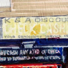 K&A: pittura astratta, ambiente urbano di strada, graffiti: giallo, rosso